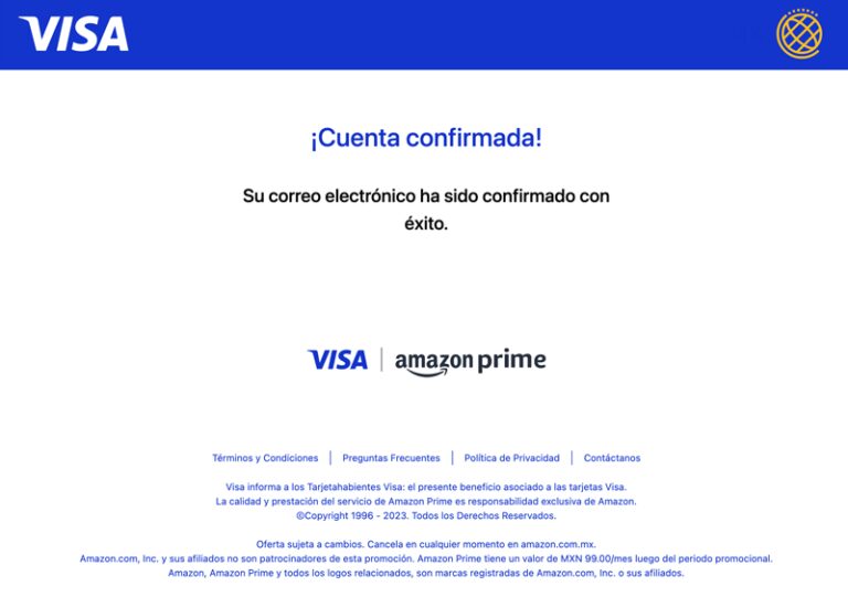 3 meses de Amazon Prime GRATIS con VISA - Una Solución